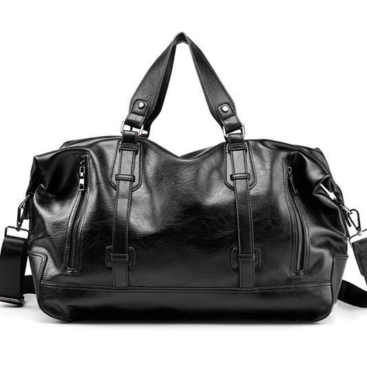 Stylish Leather Travel Bag for Men: Spacious Business Handbag Perfect for Short-Distance Travel and Gym Use